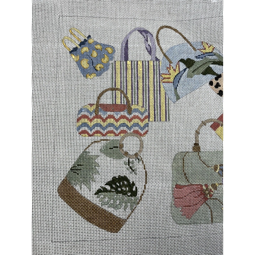 ROSALIE PETERS Handpainted Needlepoint Canvas Handbags Bags Pillow Design 13ct - Picture 2 of 9